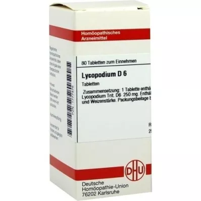 LYCOPODIUM D 6 tabletter, 80 stk