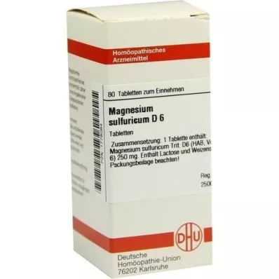 MAGNESIUM SULFURICUM D 6 tabletter, 80 stk