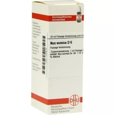 NUX VOMICA D6 Fortynning, 20 ml NUX VOMICA D6 Fortynning, 20 ml
