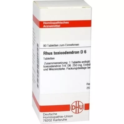 RHUS TOXICODENDRON D 6 tabletter, 80 stk