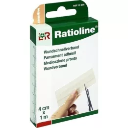 RATIOLINE følsom hurtigsårbandasje 4 cmx1 m, 1 stk
