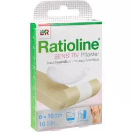 RATIOLINE følsom hurtigsårbandasje 6 cmx1 m, 1 stk