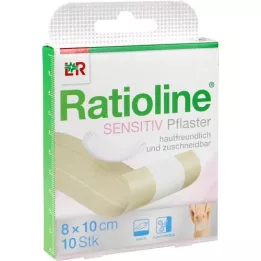RATIOLINE følsom hurtigsårbandasje 8 cmx1 m, 1 stk