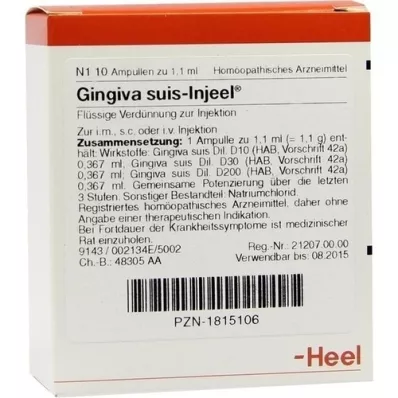 GINGIVA SUIS Injeel ampuller, 10 stk GINGIVA SUIS Injeel ampuller, 10 stk