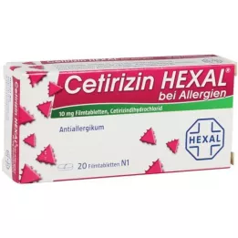 CETIRIZIN HEXAL Filmdrasjerte tabletter for allergi, 20 stk