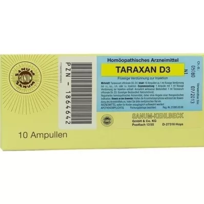 TARAXAN D 3 injeksjonsampuller, 10X1 ml