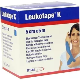 LEUKOTAPE Strikk 5 cm blå r, 1 stk