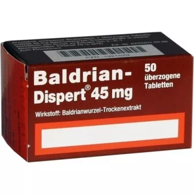 BALDRIAN DISPERT 45 mg dragerte tabletter, 50 stk BALDRIAN DISPERT 45 mg dragerte tabletter, 50 stk