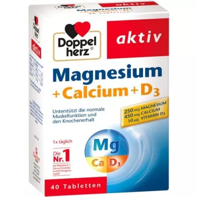 DOPPELHERZ Magnesium+Calcium+D3 tabletter, 40 stk DOPPELHERZ Magnesium+Calcium+D3 tabletter, 40 stk