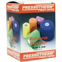 PRESSOTHERM Sammenhengende bandasje 8 cmx4 m gul, 1 stk