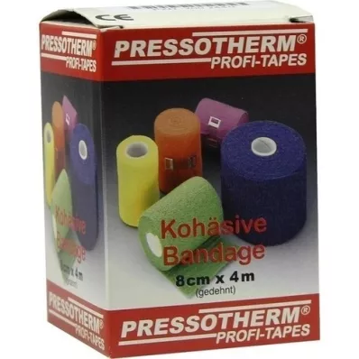 PRESSOTHERM Sammenhengende bandasje 8 cmx4 m blå, 1 stk PRESSOTHERM Sammenhengende bandasje 8 cmx4 m blå, 1 stk