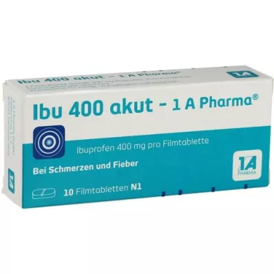 IBU 400 akut-1A Pharma filmdrasjerte tabletter, 10 stk