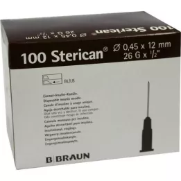 STERICAN Ins.Einm.Kan.26Gx1/2 0,45x12mm, 100 stk