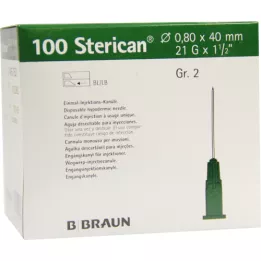 STERICAN Kanyler Luer-Lok 0,80x40 mm størrelse 2 grønn, 100 stk