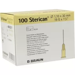 STERICAN Kanyler 19 Gx1 1/4 1,1x30 mm, 100 stykker