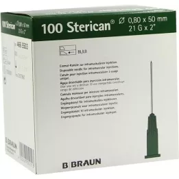 STERICAN Kanyler 21 Gx2 0,8x50 mm, 100 stykker