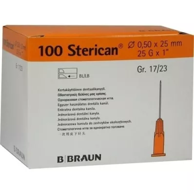 STERICAN Tannboks Luer 0,5x25 mm, 100 stk STERICAN Tannboks Luer 0,5x25 mm, 100 stk
