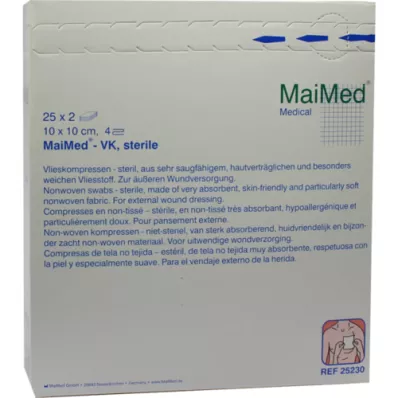VLIESKOMPRESSEN 10x10 cm steril, 25X2 stk