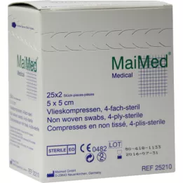 VLIESKOMPRESSEN 5x5 cm steril, 25X2 stk