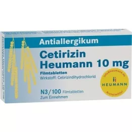 CETIRIZIN Heumann 10 mg filmdrasjerte tabletter, 100 stk