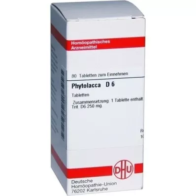 PHYTOLACCA D 6 tabletter, 80 stk PHYTOLACCA D 6 tabletter, 80 stk