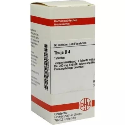THUJA D 4 tabletter, 80 stk