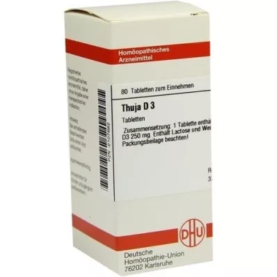 THUJA D 3 tabletter, 80 stk