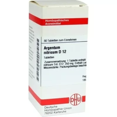 ARGENTUM NITRICUM D 12 tabletter, 80 stk ARGENTUM NITRICUM D 12 tabletter, 80 stk