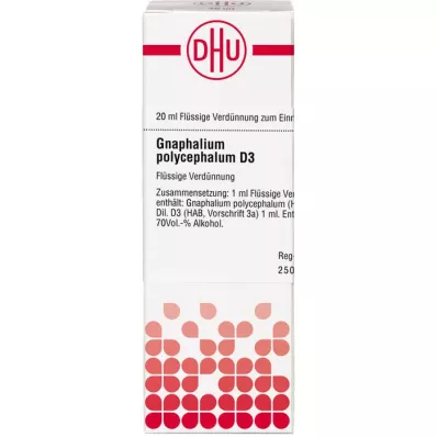 GNAPHALIUM POLYCEPHALUM D3 fortynning, 20 ml