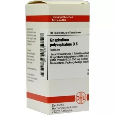 GNAPHALIUM POLYCEPHALUM D 6 tabletter, 80 stk GNAPHALIUM POLYCEPHALUM D 6 tabletter, 80 stk