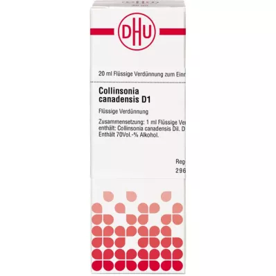 COLLINSONIA CANADENSIS D 1 fortynning, 20 ml COLLINSONIA CANADENSIS D 1 fortynning, 20 ml