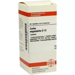 CARBO VEGETABILIS D 12 tabletter, 80 stk