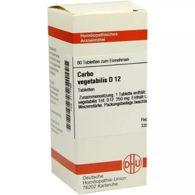 CARBO VEGETABILIS D 12 tabletter, 80 stk CARBO VEGETABILIS D 12 tabletter, 80 stk
