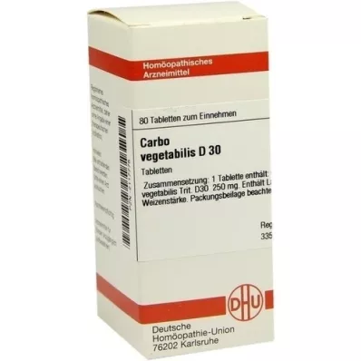 CARBO VEGETABILIS D 30 tabletter, 80 stk CARBO VEGETABILIS D 30 tabletter, 80 stk
