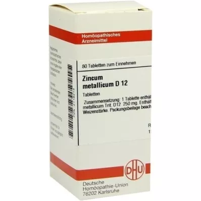 ZINCUM METALLICUM D 12 tabletter, 80 stk