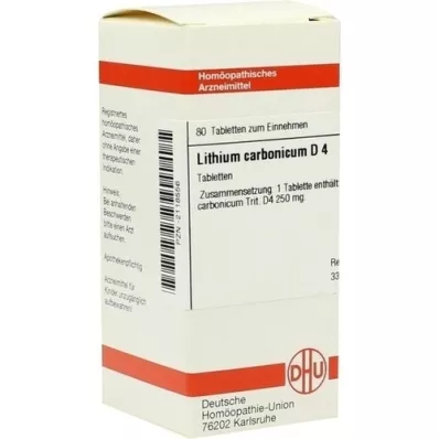 LITHIUM CARBONICUM D 4 tabletter, 80 stk LITHIUM CARBONICUM D 4 tabletter, 80 stk