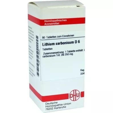 LITHIUM CARBONICUM D 6 tabletter, 80 stk LITHIUM CARBONICUM D 6 tabletter, 80 stk