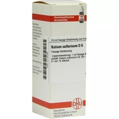 KALIUM SULFURICUM D6 Fortynning, 20 ml KALIUM SULFURICUM D6 Fortynning, 20 ml