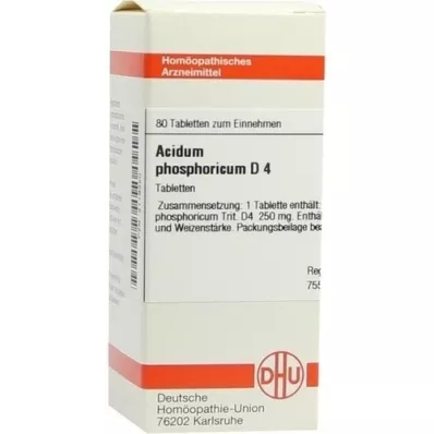 ACIDUM PHOSPHORICUM D 4 tabletter, 80 stk ACIDUM PHOSPHORICUM D 4 tabletter, 80 stk