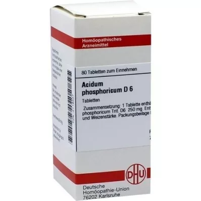 ACIDUM PHOSPHORICUM D 6 tabletter, 80 stk ACIDUM PHOSPHORICUM D 6 tabletter, 80 stk