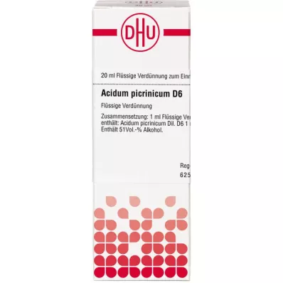 ACIDUM PICRINICUM D6 Fortynning, 20 ml