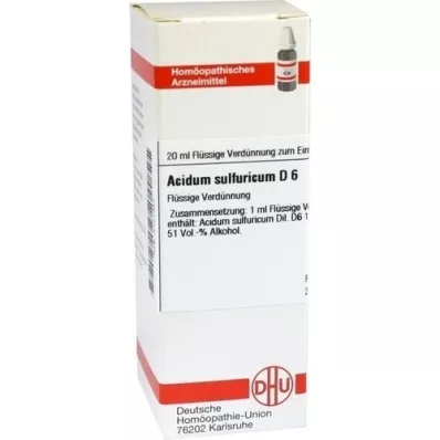 ACIDUM SULFURICUM D6 Fortynning, 20 ml ACIDUM SULFURICUM D6 Fortynning, 20 ml