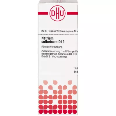 NATRIUM SULFURICUM D 12 Fortynning, 20 ml NATRIUM SULFURICUM D 12 Fortynning, 20 ml