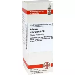 NATRIUM CHLORATUM D 30 Fortynning, 20 ml