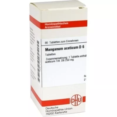 MANGANUM ACETICUM D 6 tabletter, 80 stk MANGANUM ACETICUM D 6 tabletter, 80 stk
