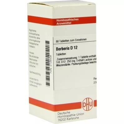 BERBERIS D 12 tabletter, 80 stk BERBERIS D 12 tabletter, 80 stk