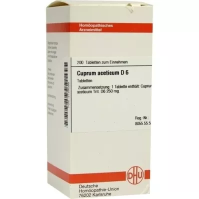 CUPRUM ACETICUM D 6 tabletter, 200 stk CUPRUM ACETICUM D 6 tabletter, 200 stk