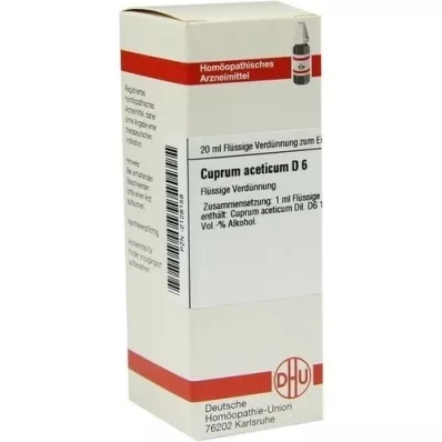 CUPRUM ACETICUM D6 Fortynning, 20 ml CUPRUM ACETICUM D6 Fortynning, 20 ml