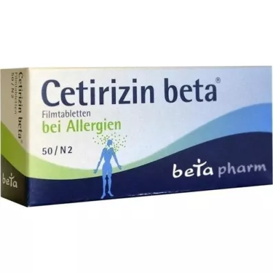 CETIRIZIN beta filmdrasjerte tabletter, 50 stk