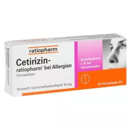 CETIRIZIN-ratiopharm for allergier 10 mg filmtablett, 20 stk